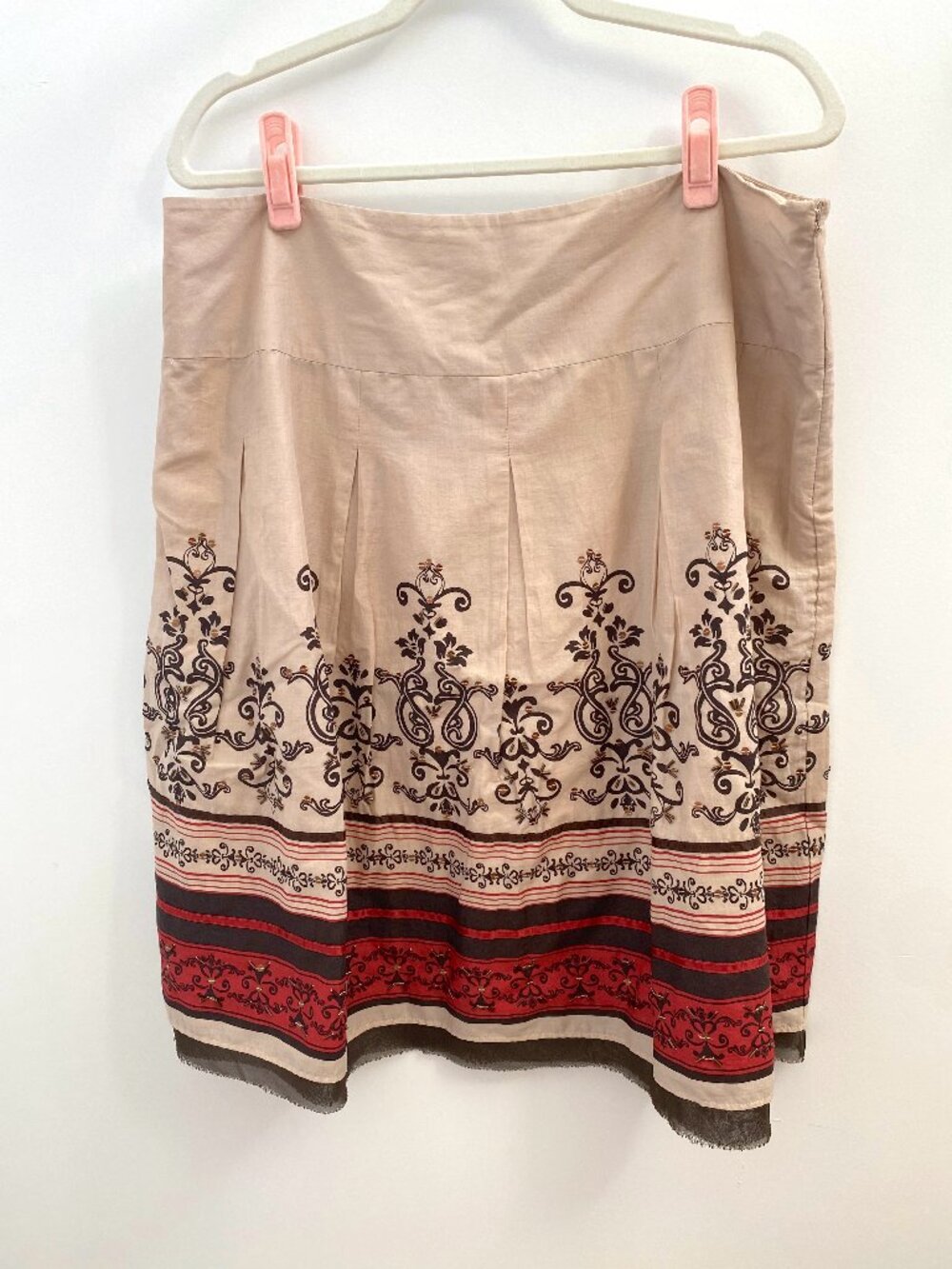 Apt 9 Khaki Printed Skirt Size 16 Used